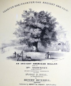 Charter Oak! Charter Oak Ancient and Fair by N. and Ives, J.M. Currier